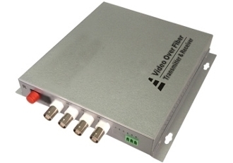4 Channel Video Over Fiber Optic Converter with Audio and Data