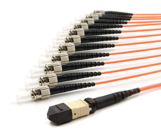 3m MTP Female to 12 ST UPC 12 Fiber Multimode OM1 625/125 Fanout Cable  3m MTP Female to 12 ST UPC 12 Fiber Multimode OM1 625/125 Fanout Cable