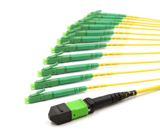 5m MTP Female to 12 LC APC 12 Fiber Singlemode OS2 9/125 Fanout Cable  5m MTP Female to 12 LC APC 12 Fiber Singlemode OS2 9/125 Fanout Cable