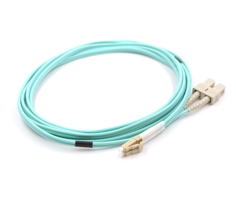 15m LC to SC Duplex OM3 Armored Fiber Cable