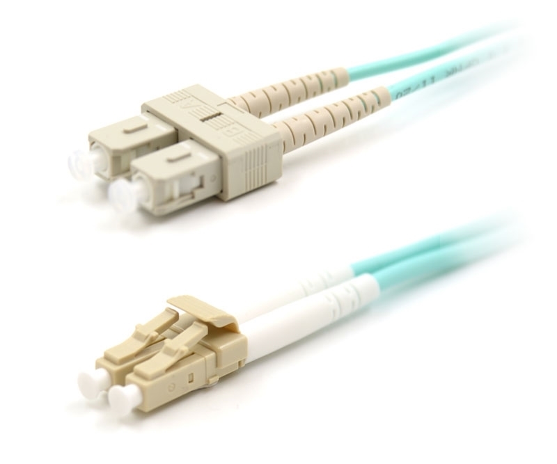 15m LC to SC Duplex OM3 Armored Fiber Cable