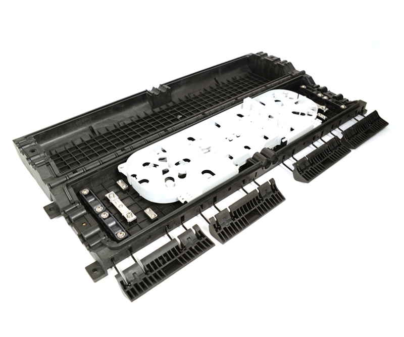 48 Fiber Inline Splice Enclosure 8 Port 1 Tray