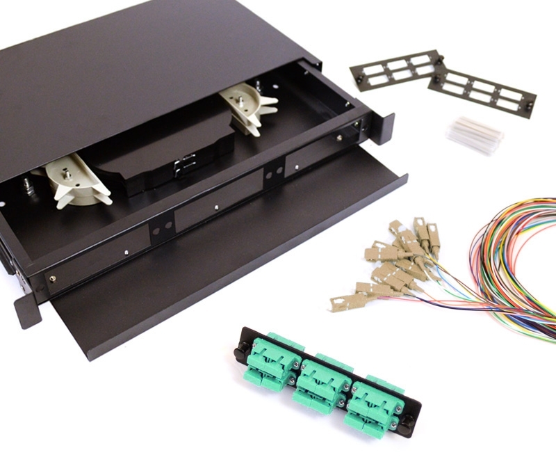 6 Fiber SC OM3 50/125 1U Splicing Patch Panel Kit