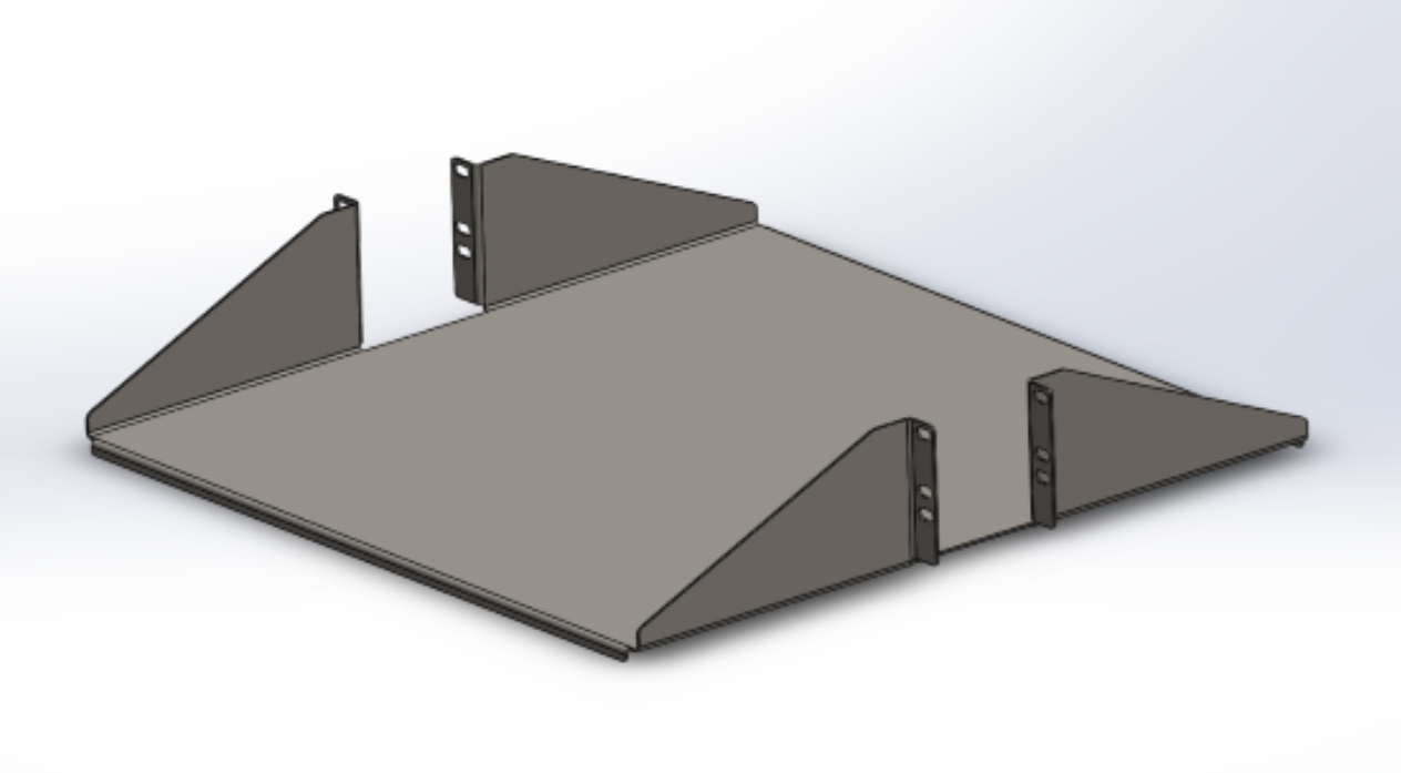 2U 2 post Rackmount Shelf 18in Deep