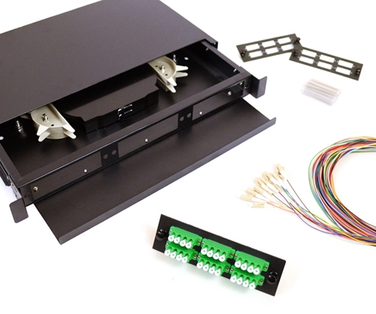 24 Fiber LC/APC 9/125 1U Splicing Patch Panel Kit  24 Fiber LC/APC 9/125 1U Splicing Patch Panel Kit