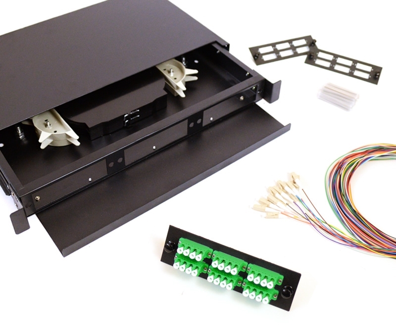24 Fiber LC/APC 9/125 1U Splicing Patch Panel Kit
