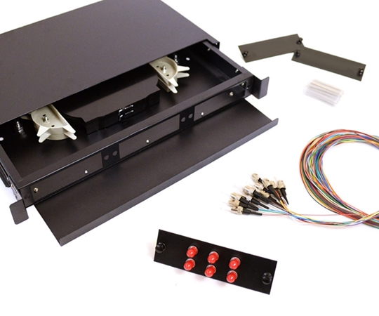 24 Fiber ST OM3 50/125 1U Splicing Patch Panel Kit  24 Fiber ST OM3 50/125 1U Splicing Patch Panel Kit
