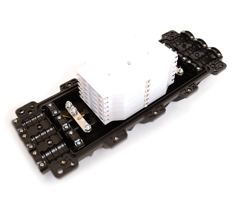 144 Fiber Inline Splice Enclosure 6 Port 6 Tray