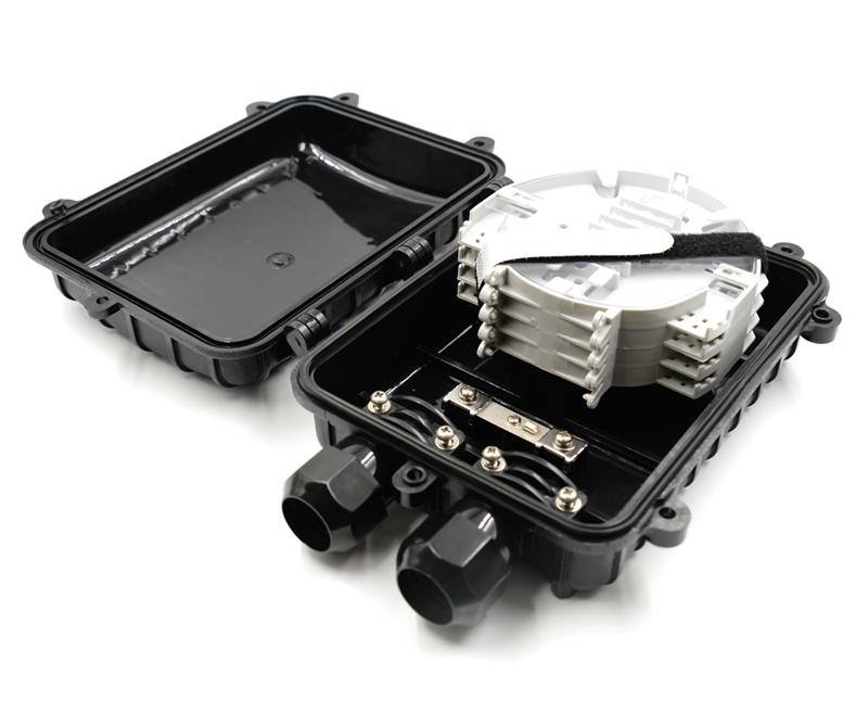 48 Fiber Horizontal Splice Enclosure 2 Ports 4 Trays